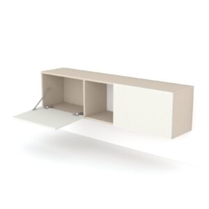Multi 14HB Mobile multiuso, orizzontale, 2 ante cannettate e vano a giorno 144x31h36
